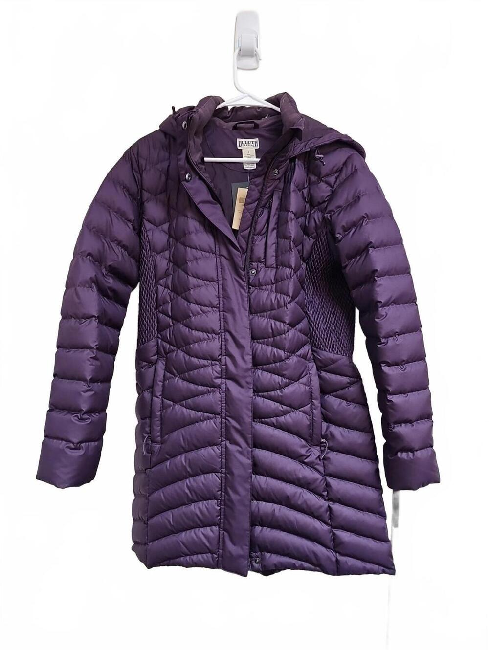 Duluth Trading Company Cold Faithful Down Hooded Parka Purple Womens Sz S